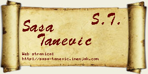 Saša Tanević vizit kartica